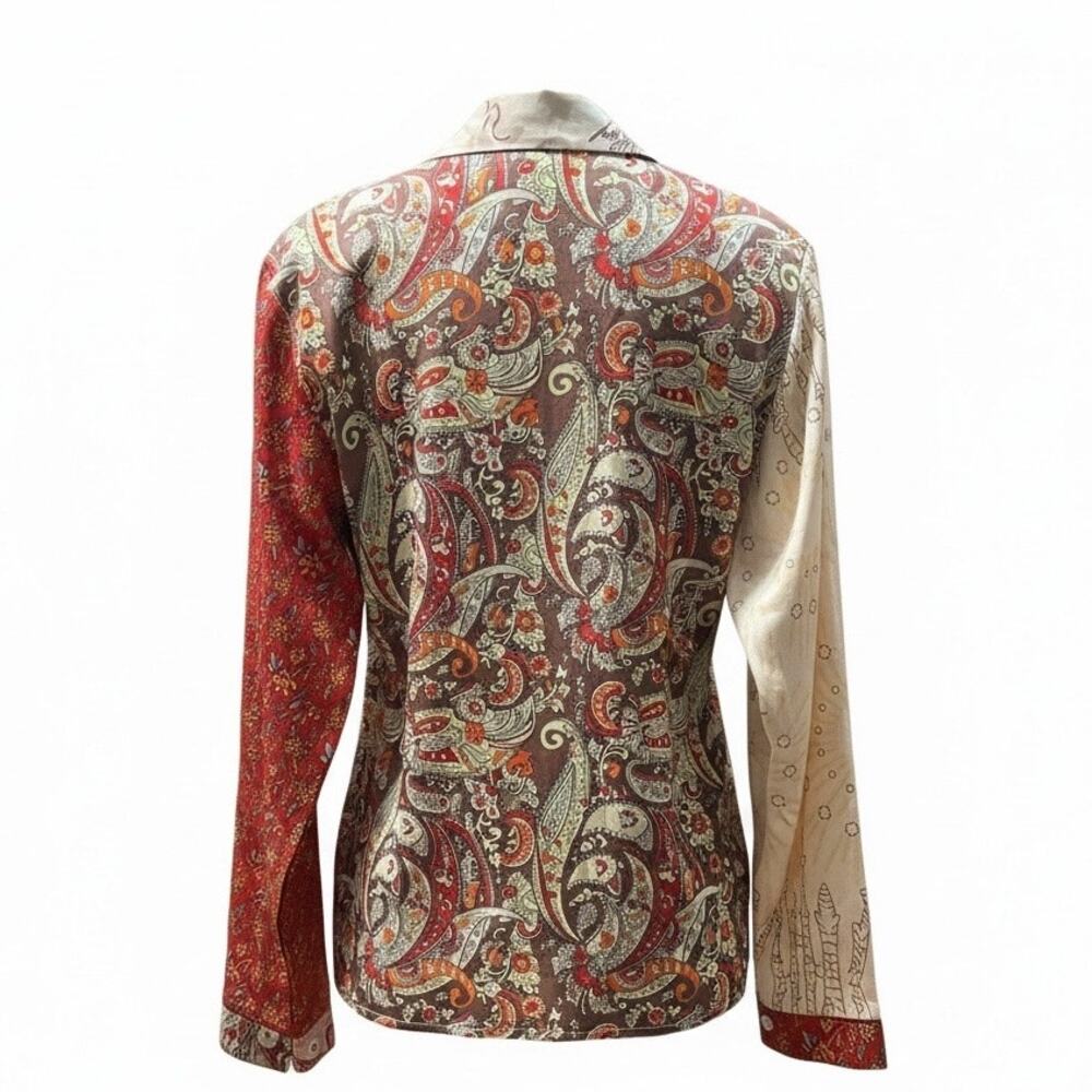 MISSLOOK Patchwork Paisley Button-Up Shirt | Women’s 3XL | Boho Chic - Picture 2 of 3